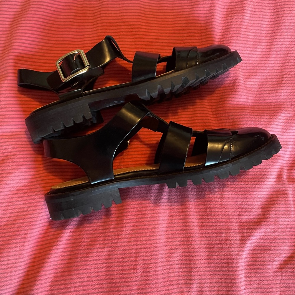 J. Crew Black Sandals with Sleek Design